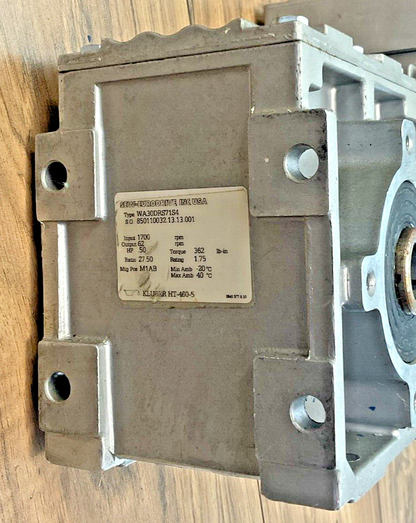 SEW-EURODRIVE WA30DRS71S4 GEAR MOTOR 1700/62RPM DUTY:CONT-S1  HP .50 RATIO 27.50