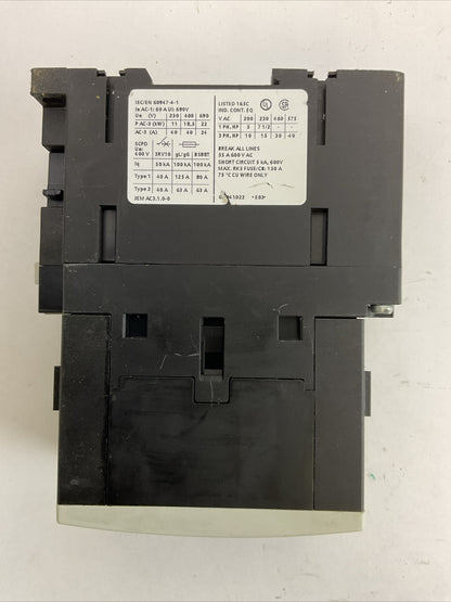 SIEMENS 3RT1035-1BB44 CONTACTOR 55A 600VAC 3PH 40HP COIL 24VDC