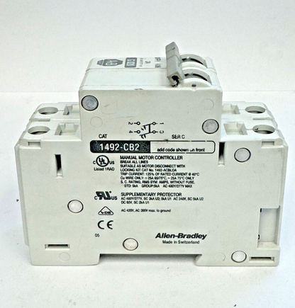 ALLEN-BRADLEY - 1492-CB2-G020 SER. C - MOTOR CONT. - 2P, 2 A, 277 V, 1PH