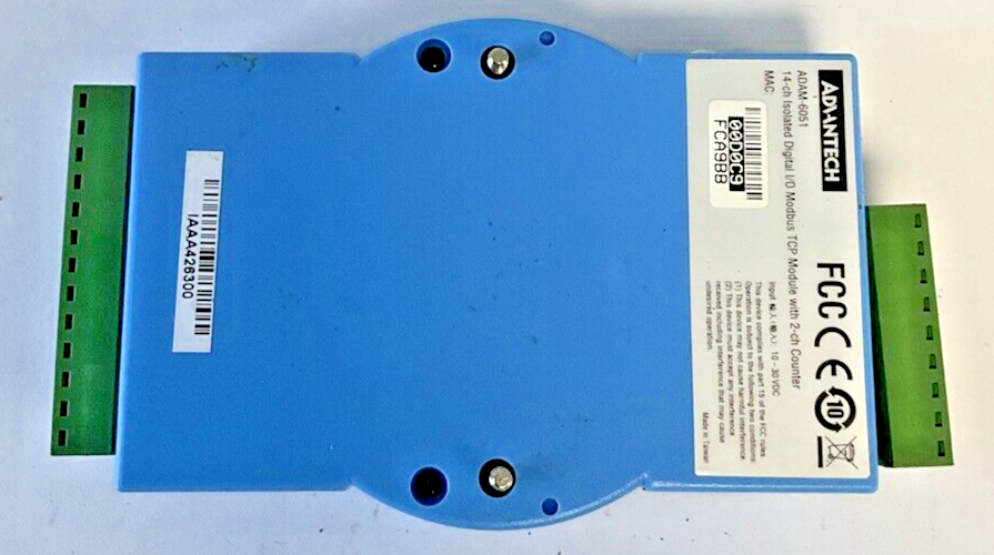 ADVANTECH ADAM-6051 14-CH ISOLATED DIGITAL I/O TCP MODULE W 2-CH COUNTER
