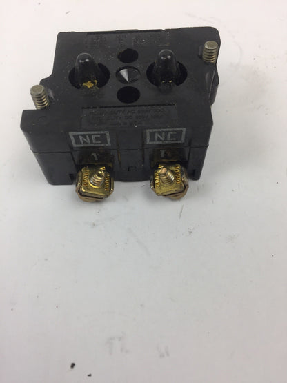 CUTLER HAMMER 10250T/91000T CONTACT BLOCK 2 N.C. 600 VOLT