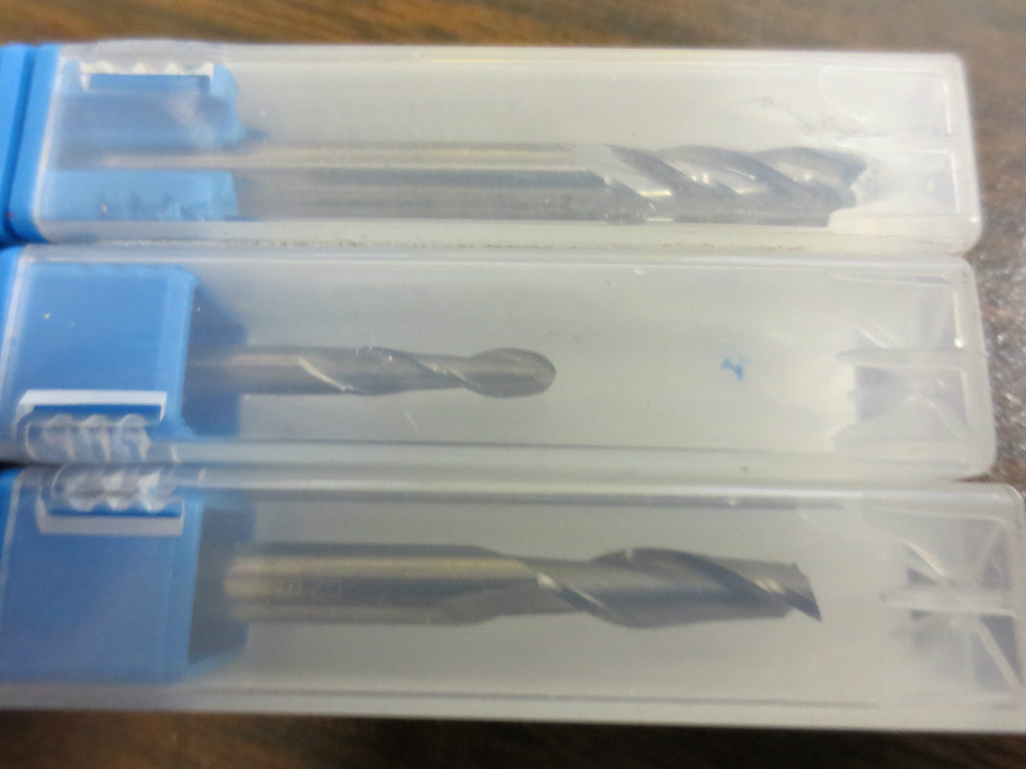 RAPIDKUT CUTTING TOOLS, LOT of 3 END MILLS 3/16" 4F SE, 1/8" 2F SE BE, 3/16" 2E.