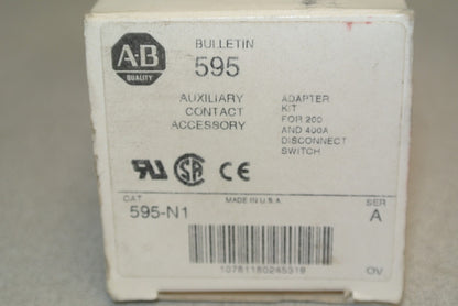 ALLEN-BRADLEY 595-N1 AUXILIARY CONTACT ADAPTER KIT / 200A & 400A DISCONN. SWITCH