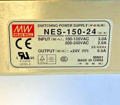 MEAN WELL NES-150-24 SWITCHING POWER SUPPLY 240VAC 50/60HZ 6.5A