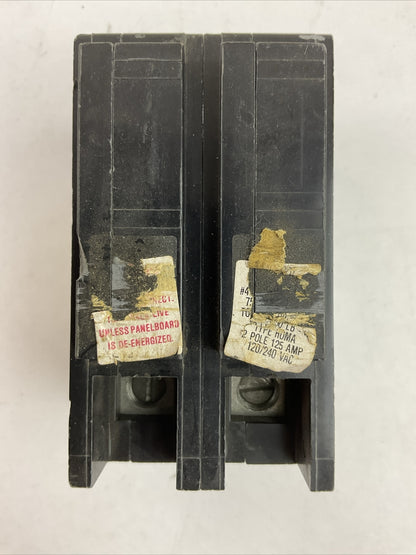 SQUARE D HOML2125 CIRCUIT BREAKER 2POLE 125AMP 120/240VAC SUB-FEED LUG