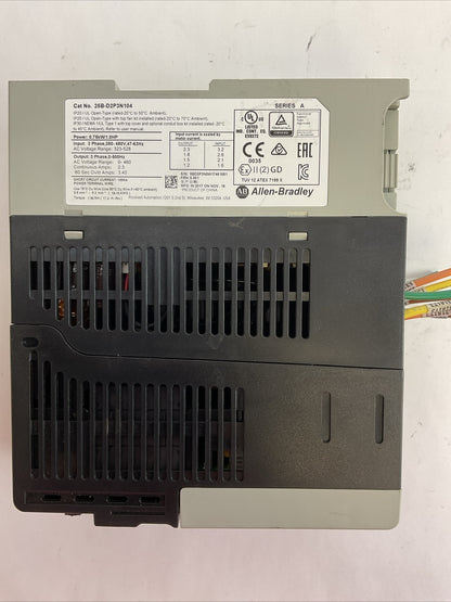 ALLEN BRADLEY 25B-D2P3N104 AC DRIVE FRN 5.001 OUTPUT 0-460VAC SER A POWERFLEX
