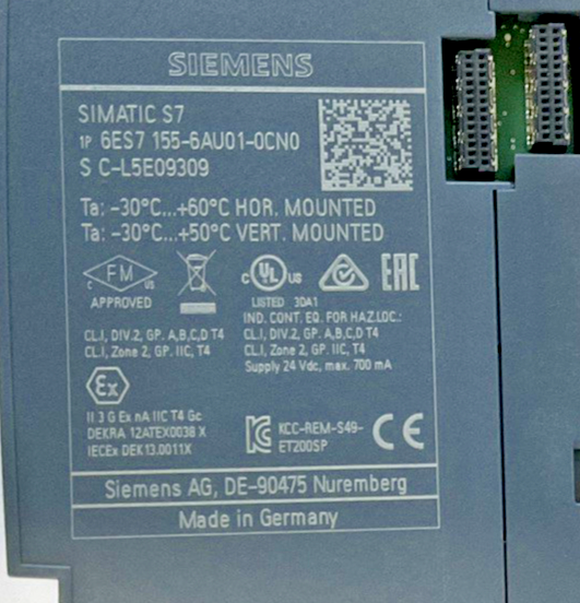 SIEMENS 6ES7 155-6AU01-0CN0 INTERFACE MODULE 24VDC