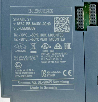 SIEMENS 6ES7 155-6AU01-0CN0 INTERFACE MODULE 24VDC