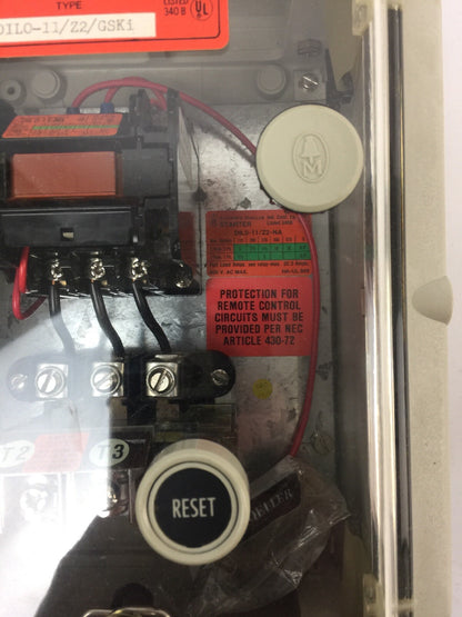 KLOCKNER-MOELLER DIL0-11/Z2/GSKi DIL0-11/Z2-NA INDUSTRIAL CONTROL PANEL ENCLOSUR