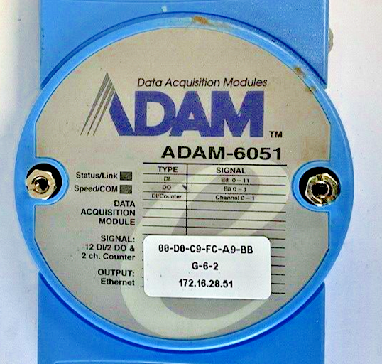 ADVANTECH ADAM-6051 14-CH ISOLATED DIGITAL I/O TCP MODULE W 2-CH COUNTER