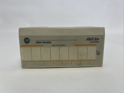 ALLEN BRADLEY 1794-OW8 RELAY OUTPUT MODULE REV D01 SUPPLY 24VDC FLEXBUS 5VDC