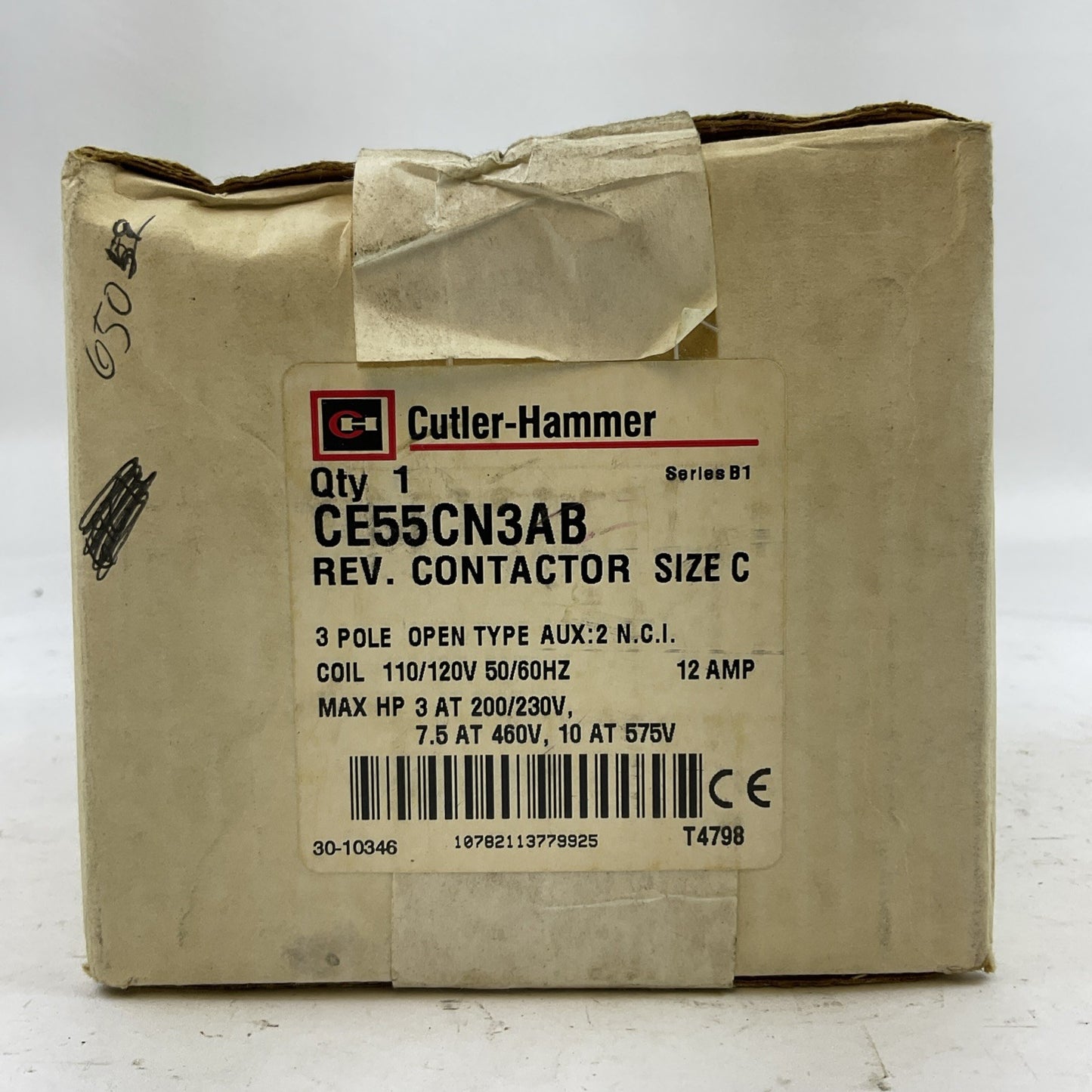 CUTLER HAMMER CE55CN3AB SIZE C SERIES B1 REVERSING CONTACTOR  COIL 110/120V