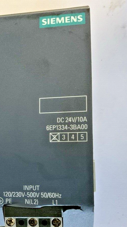 SIEMENS 6EP1334-3BA00 POWER SUPPLY 500V 50/60HZ