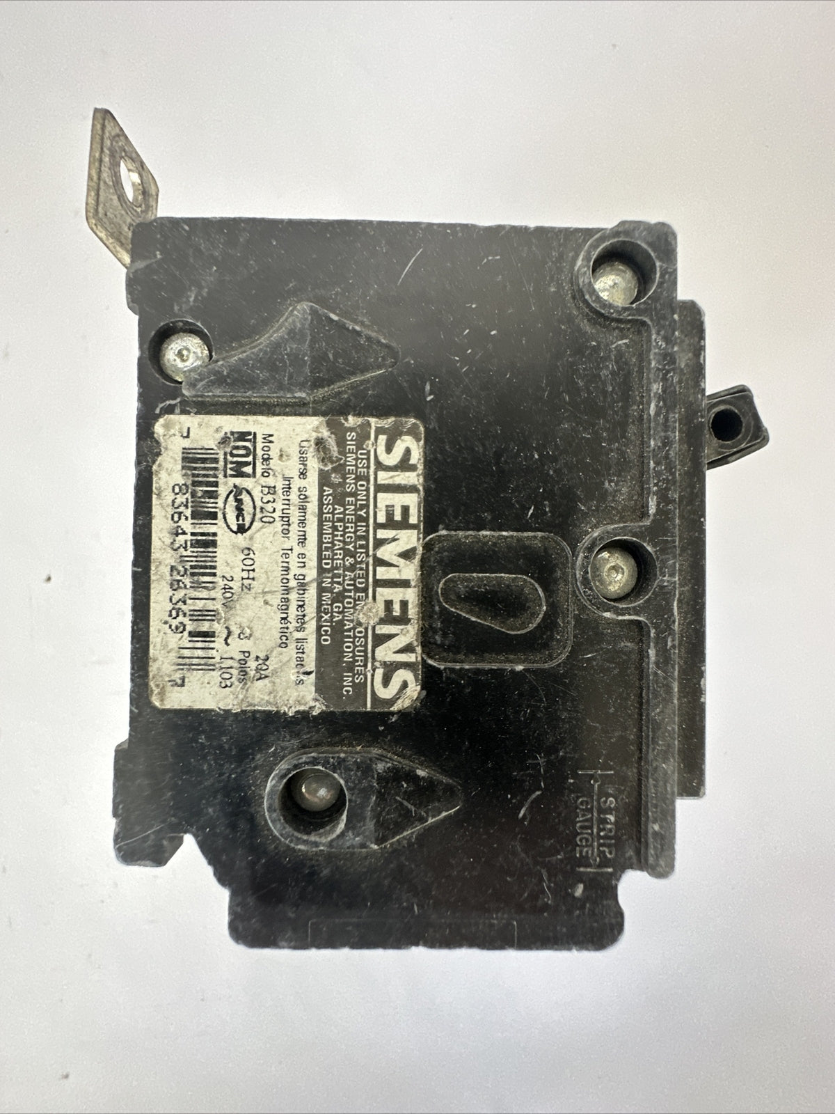 SIEMENS B320 CIRCUIT BREAKER 240VAC 20AMP 3POLE TYPE BL