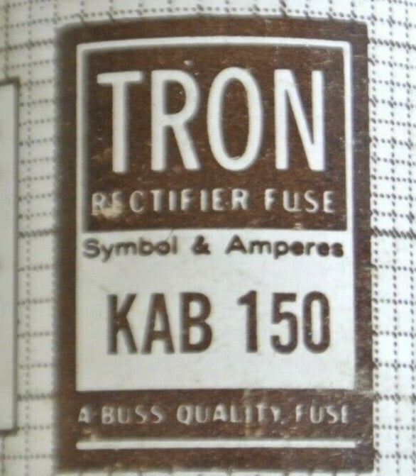 BUSSMANN / TRON KAB150 RECTIFIER FUSE / 250V / 150A / NEW SURPLUS / EACH