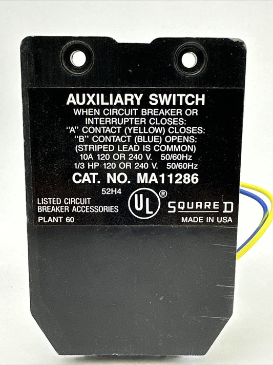 SQUARE D MA11286 AUXILIARY SWITCH 120/240V 50/60HZ 1/3HP