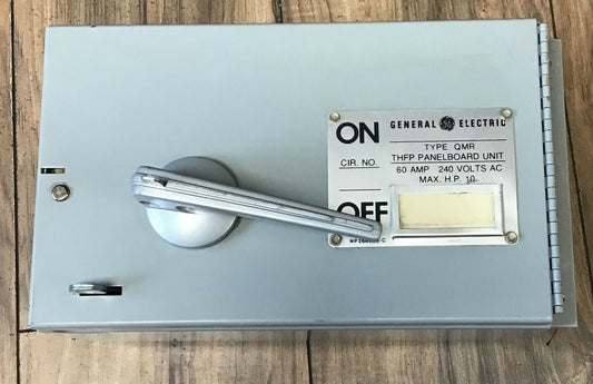 GENERAL ELECTRIC TYPE QMR PANELBOARD UNIT 60A 240V THFP222 MOD.1 250VDC