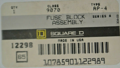 LOT of 6 / SQUARE D CLASS 9070 / AP-4 FUSE BLOCK / 250V / NEW SURPLUS