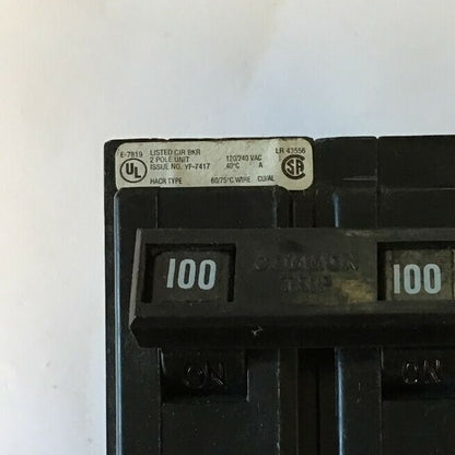 WESTINGHOUSE QPHW2100 CIRCUIT BREAKER 120/240VAC 2POLE 100AMP
