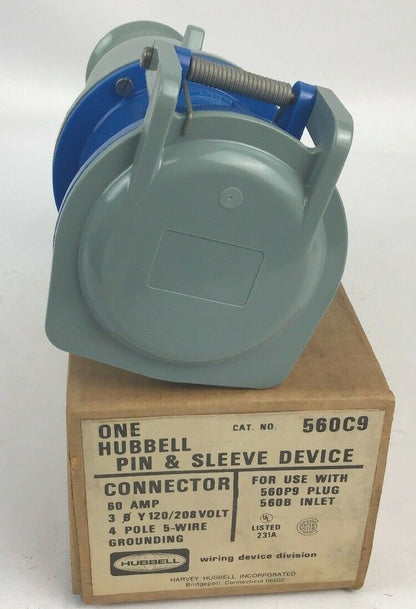 HUBBELL 560C9 PIN&SLEEVE 60AMP 120/208V 4POLE 5-WIRE GROUNDING