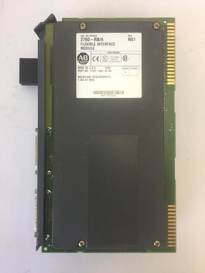 ALLEN BRADLEY 2760-RB/A FLEXIBLE INTERFACE MODULE REV N01 2760-SFC2 MASTER/LAN