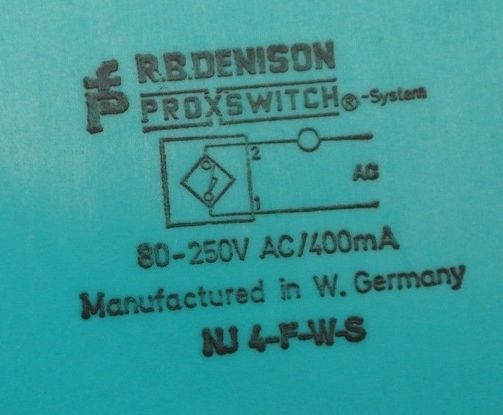 R.B. DENISON / PEPPERL + FUCHS NJ4-F-W-S / NJ 4-F-W-S PROX. SWITCH - NEW SURPLUS