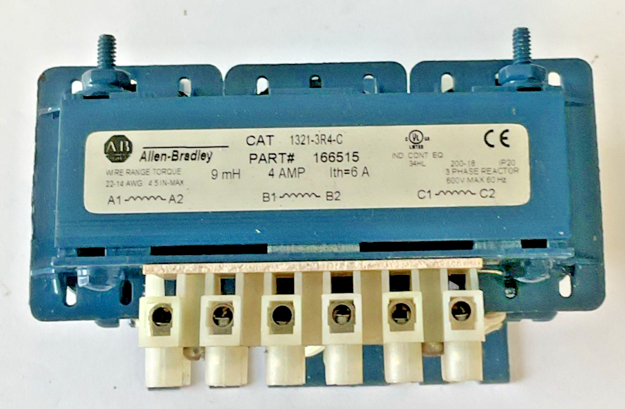 ALLEN BRADLEY 1321-3R4-C PHASE REACTOR 460VAC 3PH