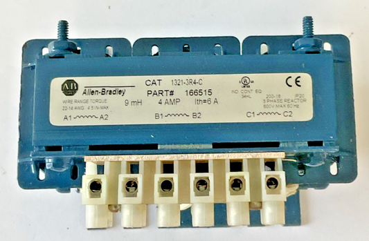 ALLEN BRADLEY 1321-3R4-C PHASE REACTOR 460VAC 3PH