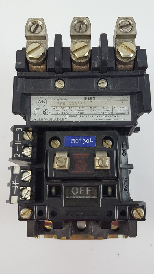 Allen Bradley 500-C0D930 600VAC  45AMPS