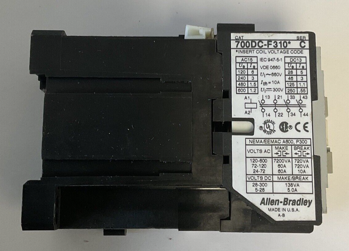 ALLEN BRADLEY 700DC-F310* CONTROL RELAY  SER.C 31E 10A 660V