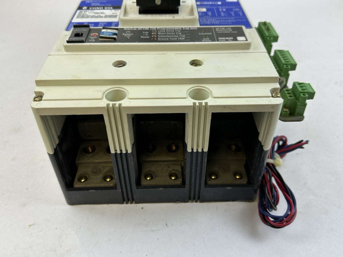 CUTLER HAMMER CHND3800T76W 800A 600V 3P CIRCUIT BREAKER W/DIGITRIP 750 TRIP UNIT