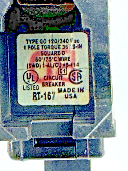 SQUARE D *LOT OF 3* - QO120 - CIRCUIT BREAKERS - 1 POLE/240VAC/20A
