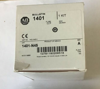 ALLEN BRADLEY 1401-N45 SER.A FUSE CLIP KIT 200A 250-600V