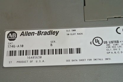 ALLEN-BRADLEY 1746-P2 SLC500 POWER SUPPLY + 1746-A10 10-SLOT RACK