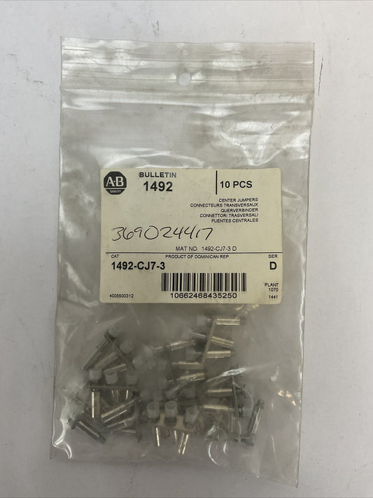 ALLEN BRADLEY 1492-CJ7-3 CENTER JUMPERS SER D (BAG OF 10)