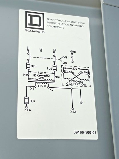 SQUARE D - SK500G1 - CLASS 9070 TRANSFORMER DISCONNECT - 9070TF500D1 TRANSFORMER