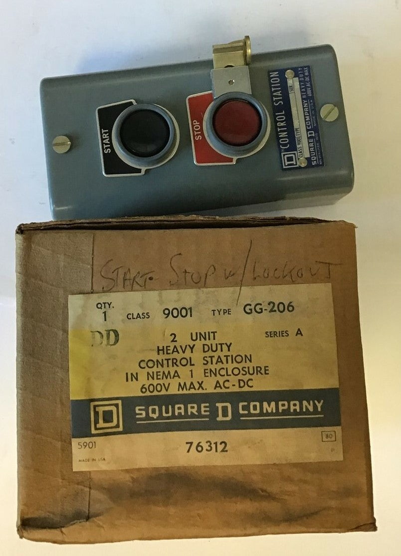 SQUARE D 9001 GG-206 CONTROL STATION START/STOP 600VAC
