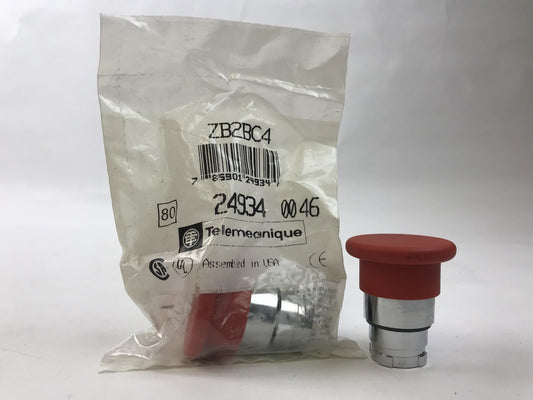 Telemecanique ZB2BC4 Momentary Red Mushroom Head Operator Button