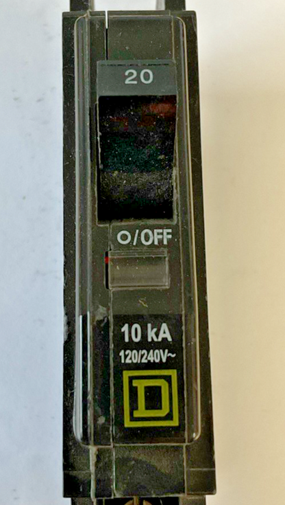 SQUARE D QOU 20A CIRCUIT BREAKER 10KA 120/240VAC***LOTOF3***
