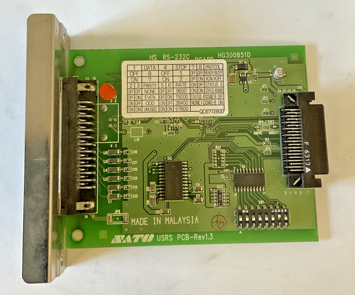 SATO HS RS-232C CONTROL BOARD PCB-REV1.3 57.6KBPS