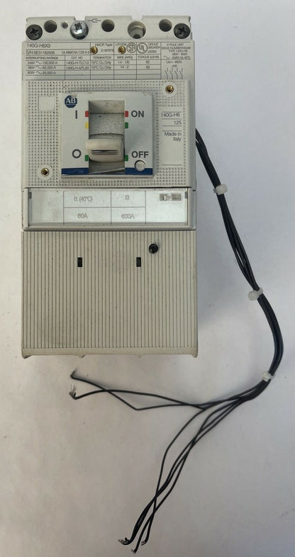ALLEN BRADLEY 140G-H6C3-C60-FB SER A CIRCUIT BREAKER 240/480/600VAC 3P 140G-H6