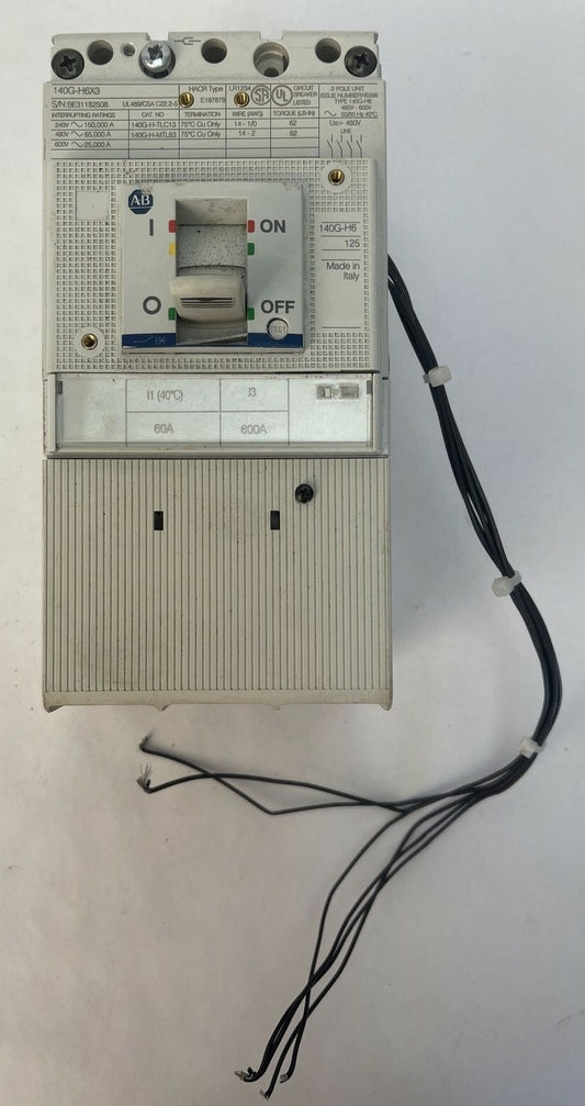 ALLEN BRADLEY 140G-H6C3-C60-FB SER A CIRCUIT BREAKER 240/480/600VAC 3P 140G-H6