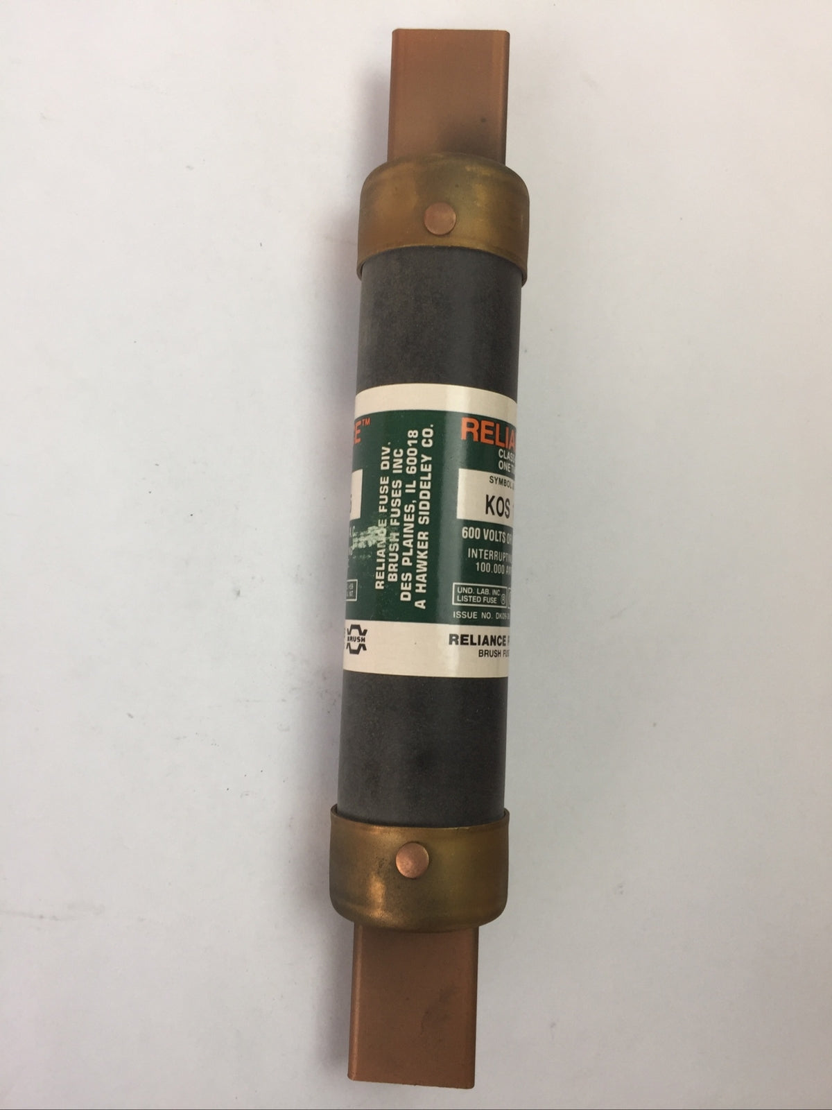 RELIANCE KOS175 CLASS K5 ONE TIME FUSE 175AMP 600VAC (LOT OF 3)