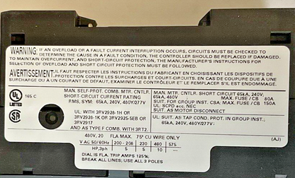 SIEMENS 3RV2021-4BA10 MOTOR CONTROL 13-20A 50HZ