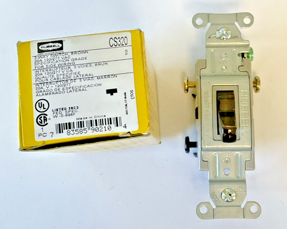 HUBBELL CS320 3-WAY SWITCH 20A 120/277A  ***LOTOF2***