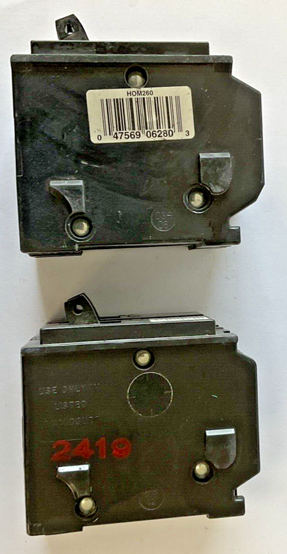 SQUARE D HOM215 & HOM260 CIRCUIT BREAKER 10KA 20A,60A 15A HAS CHIP***LOTOF2***