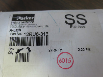 PARKER 12RU6-316 A-LOK REDUCING UNION ASSEMBLY 3/4"x3/8" STAINLESS STEEL - NEW