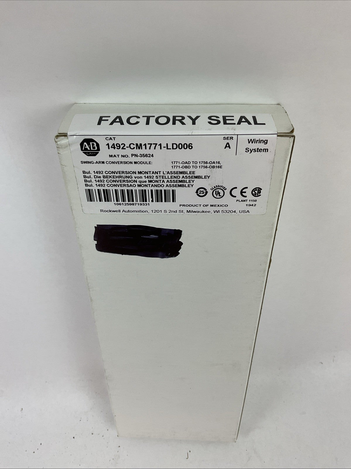 ALLEN BRADLEY 1492-CM1771-LD006 SER A SWING-ARM CONVERSION MODULE