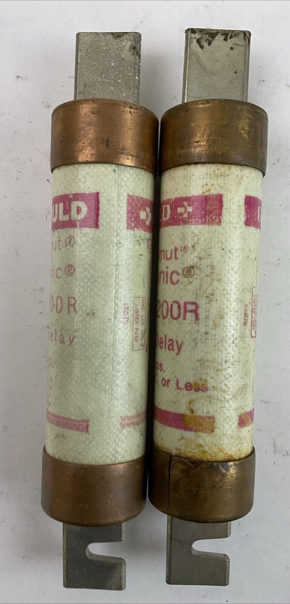 GOULD FERRAZ SHAWMUT TRS200R TRI-ONIC TIME DELAY RK5 FUSE 600VAC 200A (LOT OF 2)