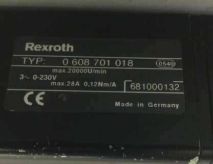 REXROTH 0608701018 DRIVE SPINDLE 0608720040 NUT RUNNER 0608801004 OFFSET DRIVE